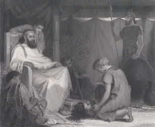 David vor Saul gebracht, aus The Art Journal, gegenüber S. 100, April 1871