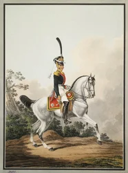 Feldoffizier des Preobrazhensky Regiments zu Pferd, frühes 19. Jahrhundert