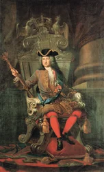 König Friedrich I. in Preußen auf dem silbernen Thron