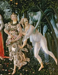 Detail mit Zephyr und Flora als Hore des Frühlings aus der „Primavera“, Detail von 558