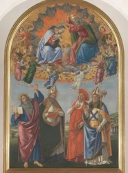 Krönung Mariä mit vier Heiligen