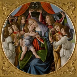 Madonna mit Kind und sechs Engeln, ca. 1500