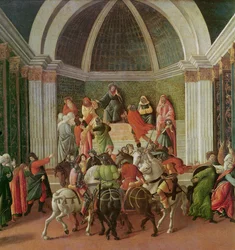Die Geschichte von Virginia (Detail) der Mitte: Virginia wird verurteilt und zur Sklaverei verurteilt