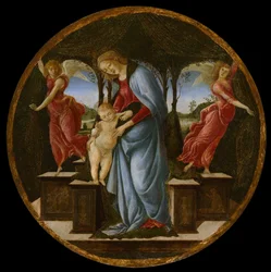 Jungfrau und Kind mit zwei Engeln, 1485-1495