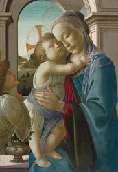 Jungfrau und Kind mit einem Engel, 1475-85