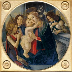 Madonna mit Kind, junger Johannes der Täufer und Engel