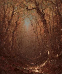 Herbst, ein Waldweg, 1876
