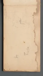 Skizzenbuch, Seite 02: Figur in einer Landschaft mit Hund