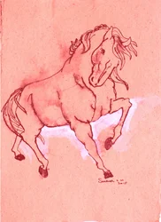 Majestätischer roter Hengst