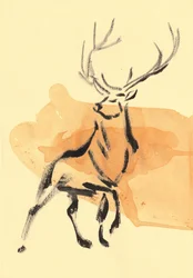 Majestätischer Hirsch in Aquarell
