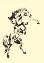 Kraftvolles steigendes Pferd