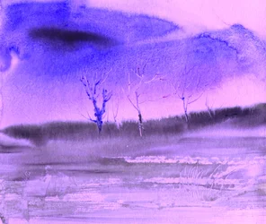 Lila Winterlandschaft