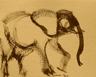 Elefantengeste in Sepia
