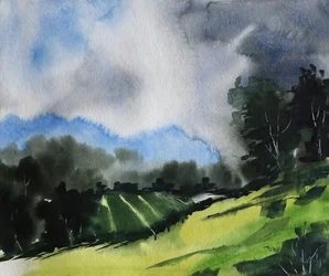 Gelassene stürmische Landschaft