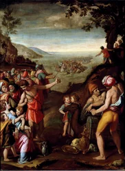 Der Durchzug durch das Rote Meer. Das hebräische Volk flieht aus Ägypten und durchquert, von Moses geführt, das Rote Meer. Florenz, Kabinett Franz