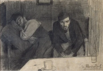 Porträt des Bildhauers Carles Mani und des Malers Pere Ferran