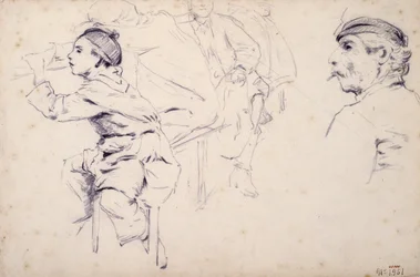 Studie von Kindern und Männerfiguren