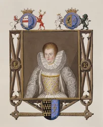 Porträt von Lettice Knollys (ca. 1541-1634), Tochter von Sir Francis Knollys, aus „Memoirs of the Court of Queen Elizabeth“, veröffentlicht 1825