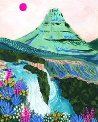 Lebendiger Bergwasserfall