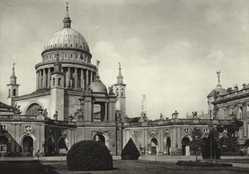 Potsdam, Stadtschloss, Blick auf die Nikolaikirche