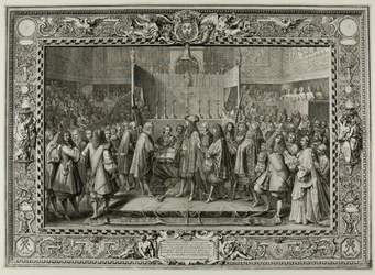 Erneuerung des Bündnisses zwischen den Franzosen und den Schweizern im Jahr 1663