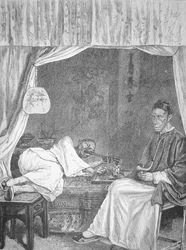 Chinesische Opiumraucher, Gravur von 1875