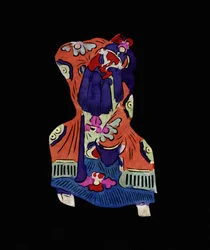 Männliche Figur der Pekinger Oper. Scherenschnitt, chinesische Volkskunst, Peking.