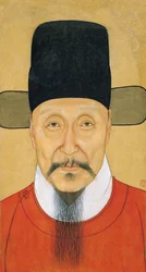 Porträt von He Bin. Gouache und Tinte, anonym, 16. Jahrhundert. Nanjing Museum