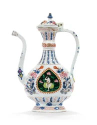 Rose-Imari-Kanne und Deckel für den Nahostmarkt, zweites Viertel des 18. Jahrhunderts