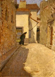 Figur in einer Straße in Dieppe