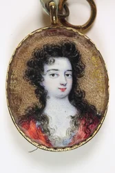Lady Mary Lennard oder (wahrscheinlich) Lady Anne Lennard in einem roten Kleid
