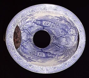 Staffordshire Blau-Weiß-Muster Toilettenpfanne