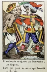 Kapitän Fracasse: „Er hat immer einen Bürger gerügt...“ Roman von Théophile Gautier (1811-1872) - Bild von Epinal