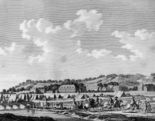 Französische Revolution und gegenrevolutionäre Bewegungen: Zum Verräter an der Nation erklärt, verließ Gilbert du Motier de La Fayette (1757-1834) am 19. August 1792 mit César de Latour-Maubourg (Latour-Maubourg), Alexandre de Lameth und heimlich das
