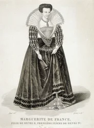 Porträt Margaretes von Valois, bekannt als Königin Margot (1553-1615), Königin von Navarra, erste Gemahlin Heinrichs IV.