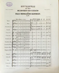 Partitur von „Die Hochzeit des Camacho“ von Felix Mendelssohn