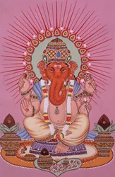 Lord Ganesh Ganpati Miniaturmalerei auf Papier