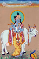 Miniaturmalerei von Gott Krishna