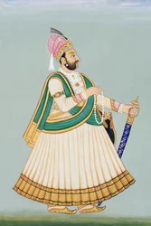 Miniaturmalerei von Maharaja Sawai Jagat Singh, Jaipur