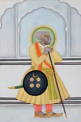 Miniaturmalerei von Mirza Raja Man Singh, Jaipur