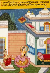 Miniaturmalerei auf Papier, Ragini Desh Vairada, Nathdwara-Schule