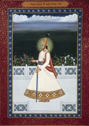 Gemälde von Sawai Jai Singh, Ex-Herrscher, Jaipur, Gründer (1700-1743), Rajasthan, Indien