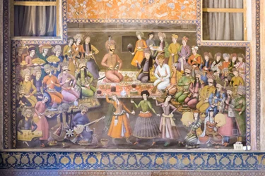 Fresko im Chehel Sotoun Palast, Isfahan, Iran