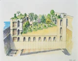 Palast von Nebukadnezar, Babylon, mit hängenden Gärten