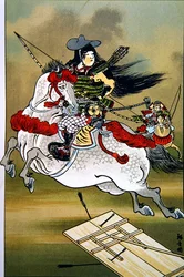 Tomoe, eine mutige Kriegerin Japans während der Genji- und Heishi-Perioden