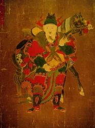 Bote der Hölle mit Pferd, Malerei auf einer Hanfrolle, Joseon-Zeit (Choseon, Choson) (1392-1910), Korea. Nationalmuseum Seoul, Republik Korea
