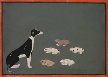 Hund mit Welpen, ca. 1780