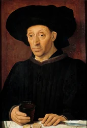 Porträt des Mannes mit dem Weinglas