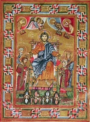 Christus auf dem Thron, aus dem Psalter von Egbert, Erzbischof von Trier