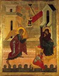 Die Verkündigung Russische Ikone von 1560. Russland. Kloster Solonsky.
